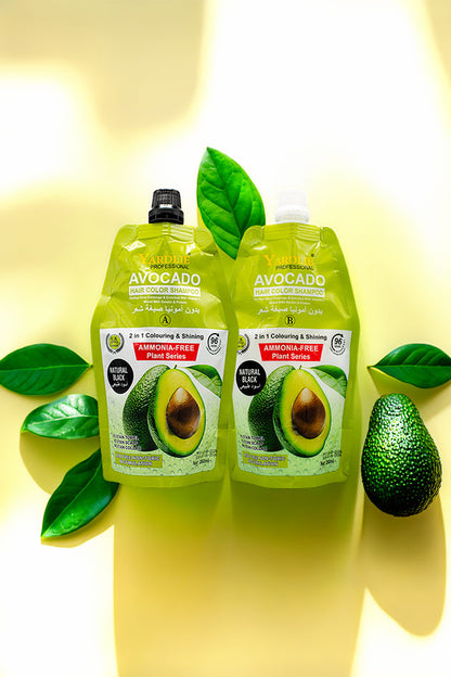 Yardlie Professional Avocado Hair Color Shampoo Natural Black 250ml x 2
