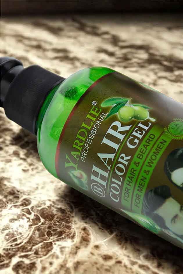 Yardley Professional hair color gel bottle on a textured surface