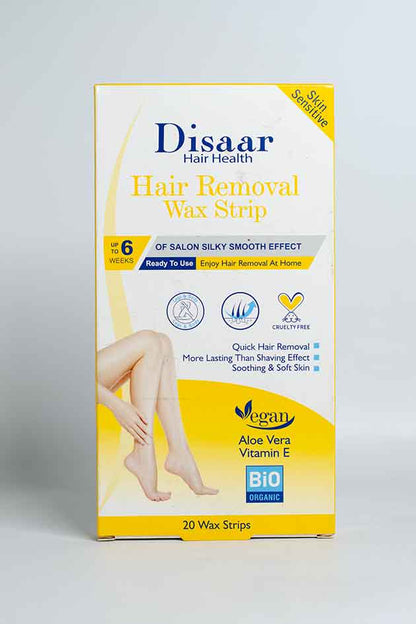 Disaar Hair Removal Wax Strips 20 Pack with Argan Oil Shea Butter Last Piece