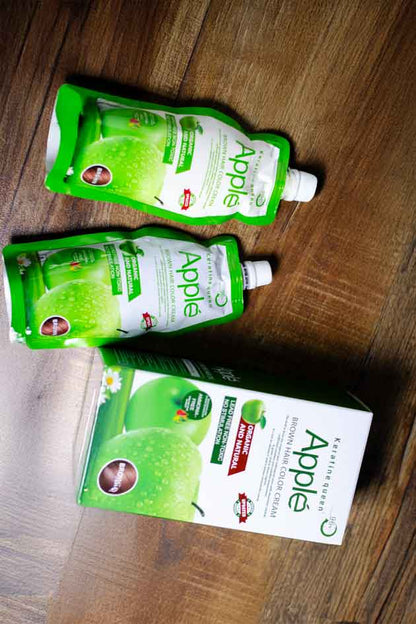 Apple Brown Hair Color Cream Organic and Natural Ammonia Free Full Gray Coverage