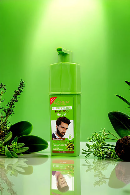 Lichen Bubble Colour Shampoo Dark Brown Beard 200ml Pakistan