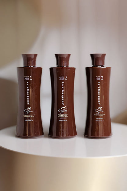 Keratine Queen Brazilian Coffee Keratin Smoothing Treatment Set 3 Step Online in Pakistan
