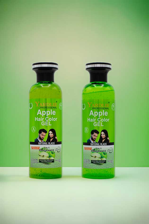 Yardlie Professional Apple Hair Color Gel Natural Black 2 in 1 Fragrance Ammonia Free | 500ml