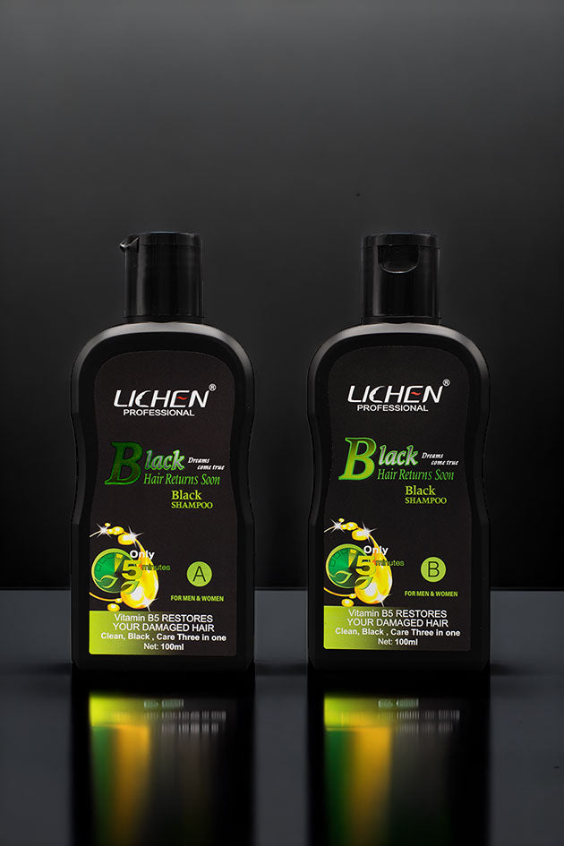 Hair Color Shampoo | Mixing Paste | Natural Black | Lichen | 200Ml