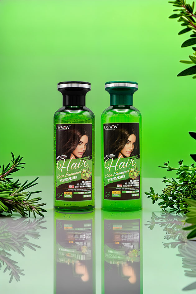 Lichen Argan Oil Dark Brown Hair Color Shampoo Gel 250ml x2 Pakistan