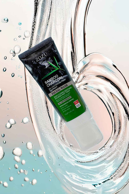 ZOZU Bamboo Charcoal Foam Cleanser with Brush | Deep Purifying Glow | 120g