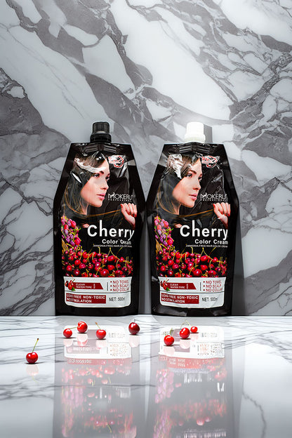 Mokeru Cherry Ammonia Free Black Hair Color Cream 500ml+500ml Pakistan