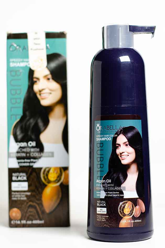 Orabella Bubble Speedy Hair Color Shampoo Natural Black Argan Oil