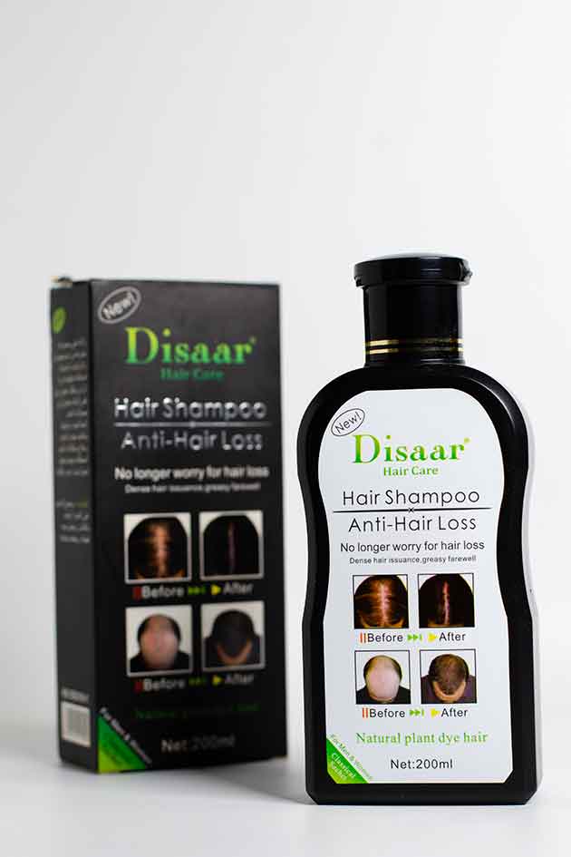 Disaar Anti-Hair Loss Shampoo 200ml Natural Plant Formula (Last Piece). Disaar Hair Shampoo for anti-hair loss with packaging on a white background