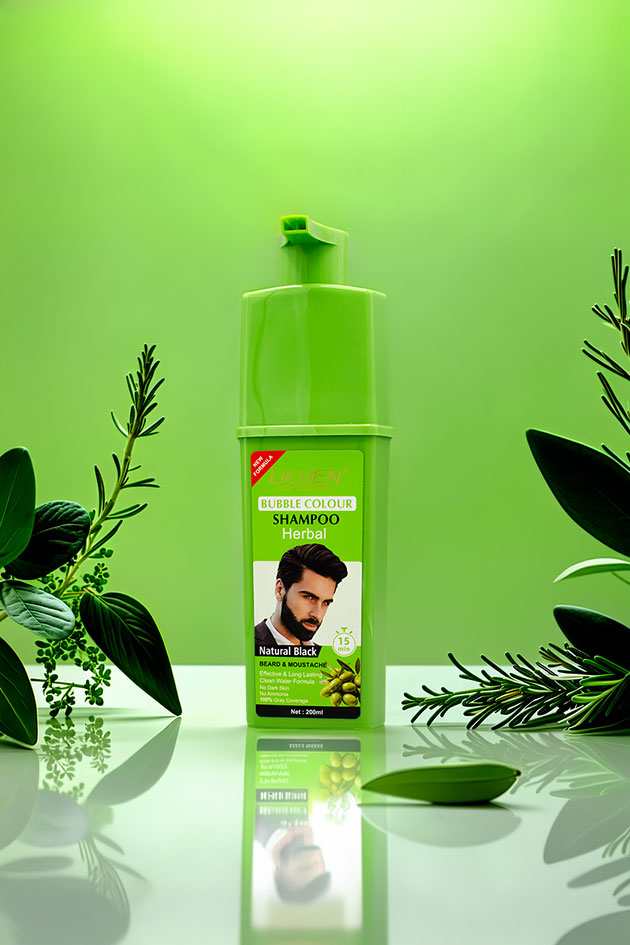 Lichen Bubble Colour Shampoo Natural Black Beard 200ml Pakistan