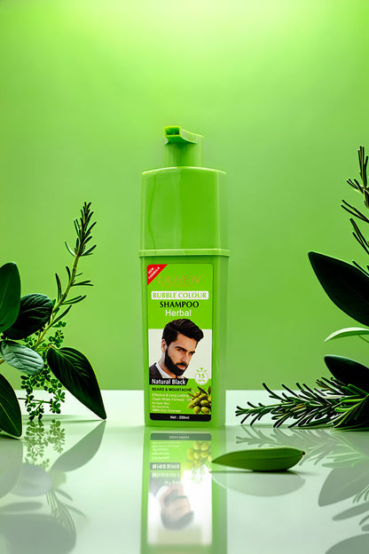 Lichen Bubble Colour Shampoo Natural Black Beard 200ml Pakistan