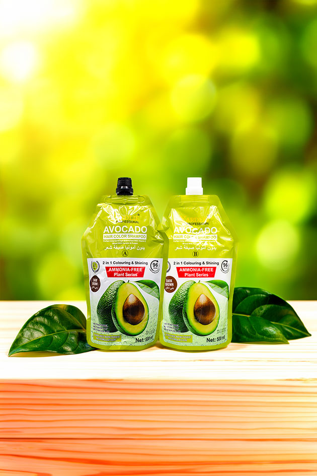 Yardlie Professional Avocado Hair Color Shampoo Dark Brown 500ml x 2