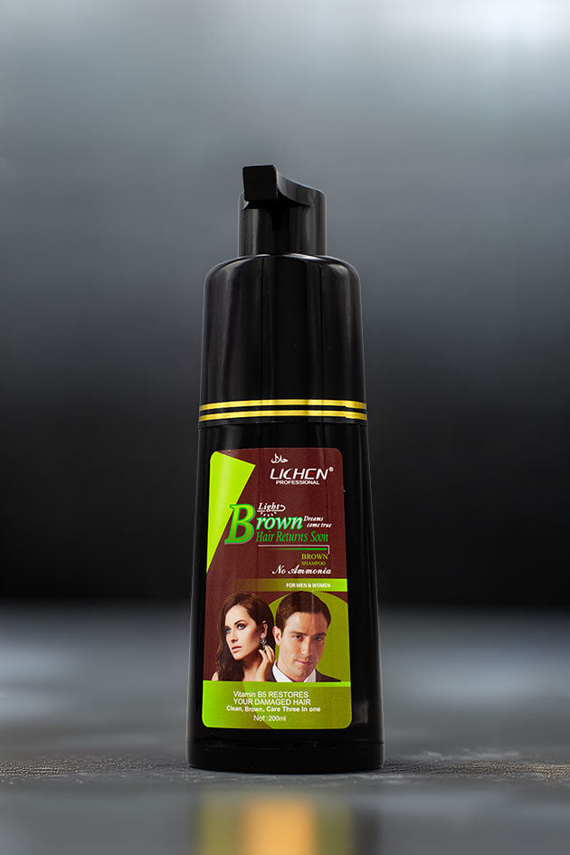 Lichen Professional Light Brown Hair Color Shampoo 200ml