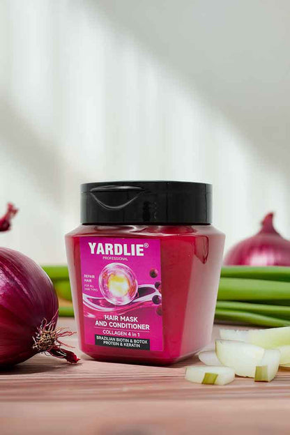Yardlie Professional Onion Hair Mask and Conditioner Collagen 4 in 1 with Brazilian Biotin Botox Protein and Keratin | 500g