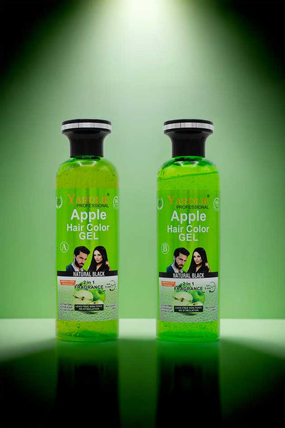 Yardlie Professional Apple Hair Color Gel Natural Black 2 in 1 Fragrance Ammonia Free | 500ml