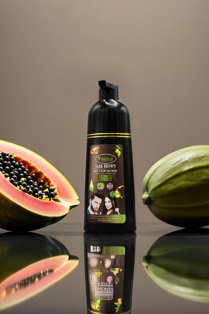 Yardlie Dark Brown Hair Color Shampoo for Hair and Beard 400ml