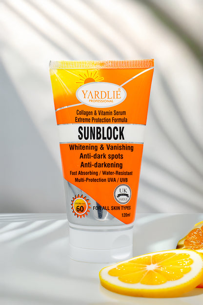 Sunblock SPF 60 Yardlie 120ml UVA UVB Protection for All Skin Types