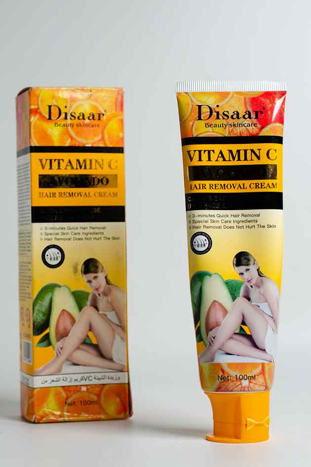 Disaar Vitamin C Hair Removal Cream – Quick 3-Minute Gentle Formula (Last Piece). Disaar Vitamin C hair removal cream packaging on a white background