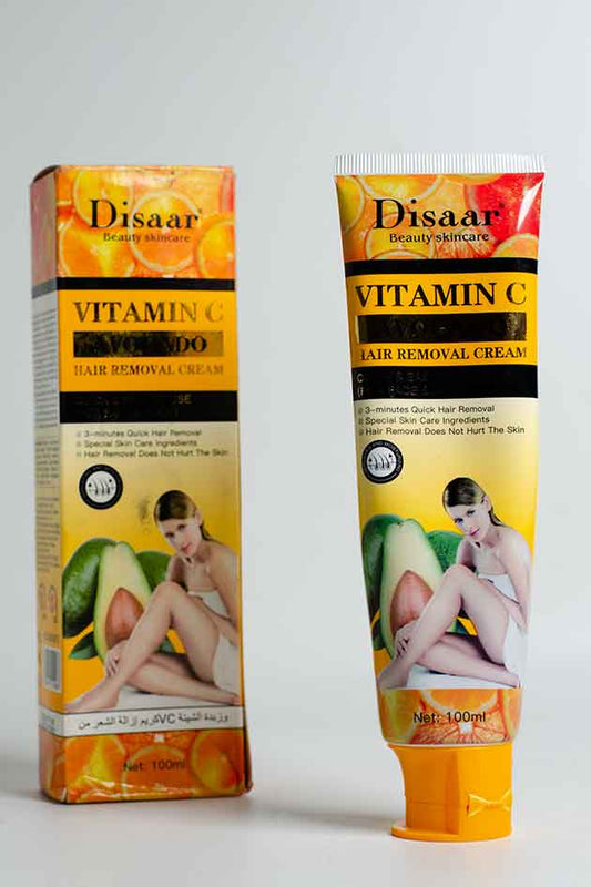 Disaar Vitamin C Hair Removal Cream – Quick 3-Minute Gentle Formula (Last Piece). Disaar Vitamin C hair removal cream packaging on a white background