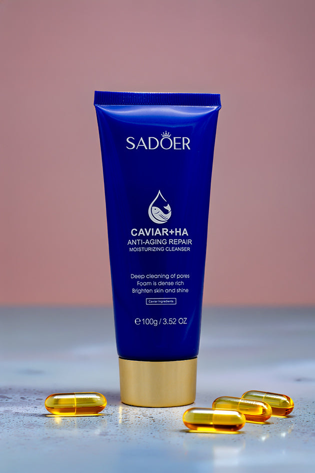 SADOER Caviar Hyaluronic Acid Cleanser 100g Anti Aging Face Wash