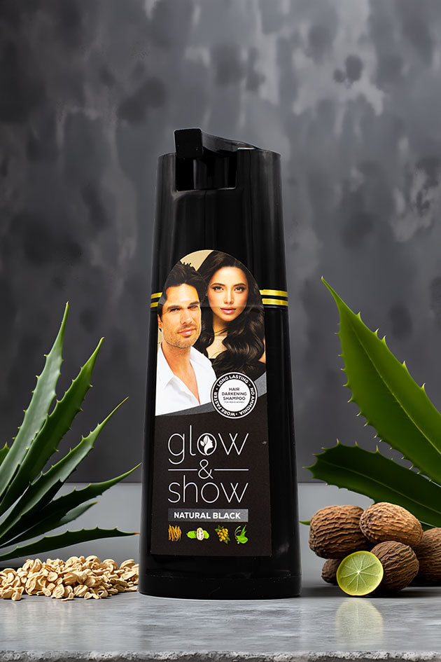 Glow & Show Natural Black Hair Darkening Shampoo 180ml
