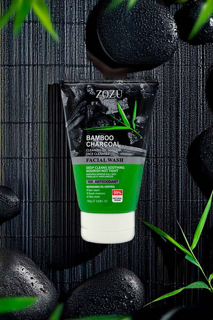 ZOZU Bamboo Charcoal Face Cleanser | Deep Clean & Oil Control | 100g