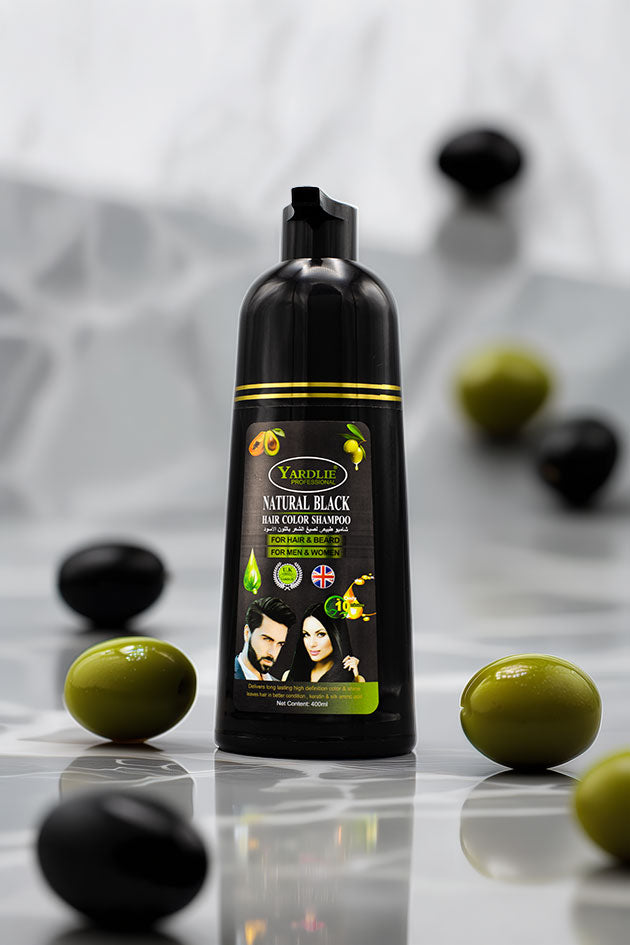Yardlie Natural Black Hair Color Shampoo for Hair and Beard 400ml