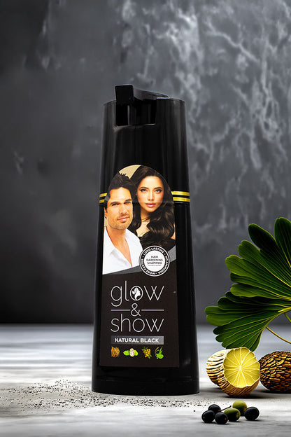 Glow & Show Natural Black Hair Darkening Shampoo 180ml