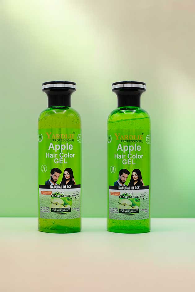 Yardlie Professional Apple Hair Color Gel Natural Black 2 in 1 Fragrance Ammonia Free | 500ml