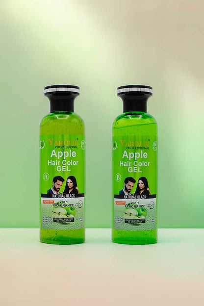 Yardlie Professional Apple Hair Color Gel Natural Black 2 in 1 Fragrance Ammonia Free | 500ml