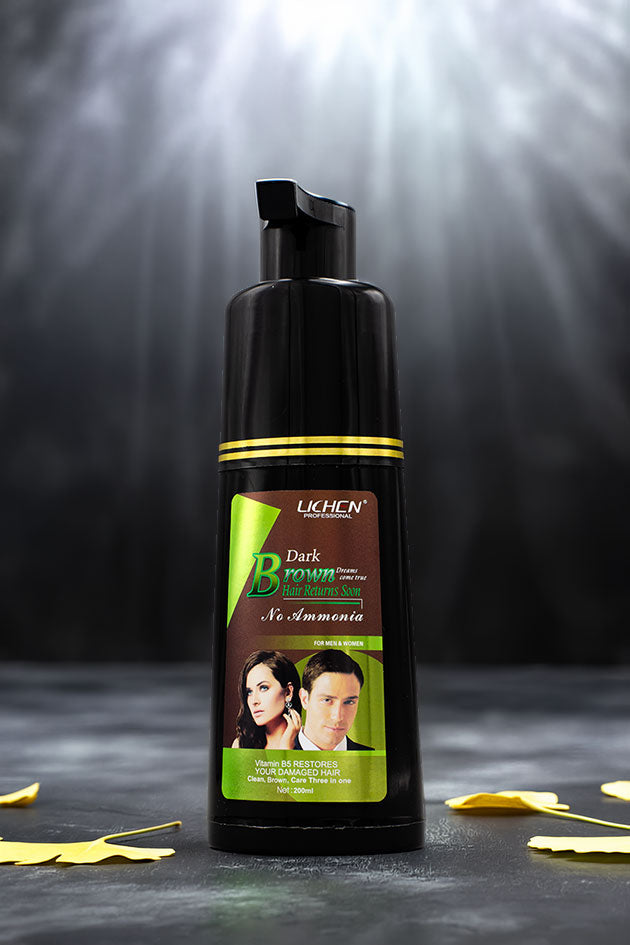 Lichen Professional Dark Brown Hair Color Shampoo 200ml for men and women