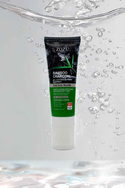 ZOZU Bamboo Charcoal Foam Cleanser with Brush | Deep Purifying Glow | 120g