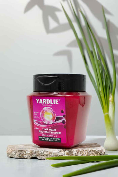 Yardlie Professional Onion Hair Mask and Conditioner Collagen 4 in 1 with Brazilian Biotin Botox Protein and Keratin | 500g