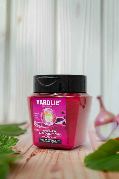 Yardlie Professional Onion Hair Mask and Conditioner Collagen 4 in 1 with Brazilian Biotin Botox Protein and Keratin | 500g
