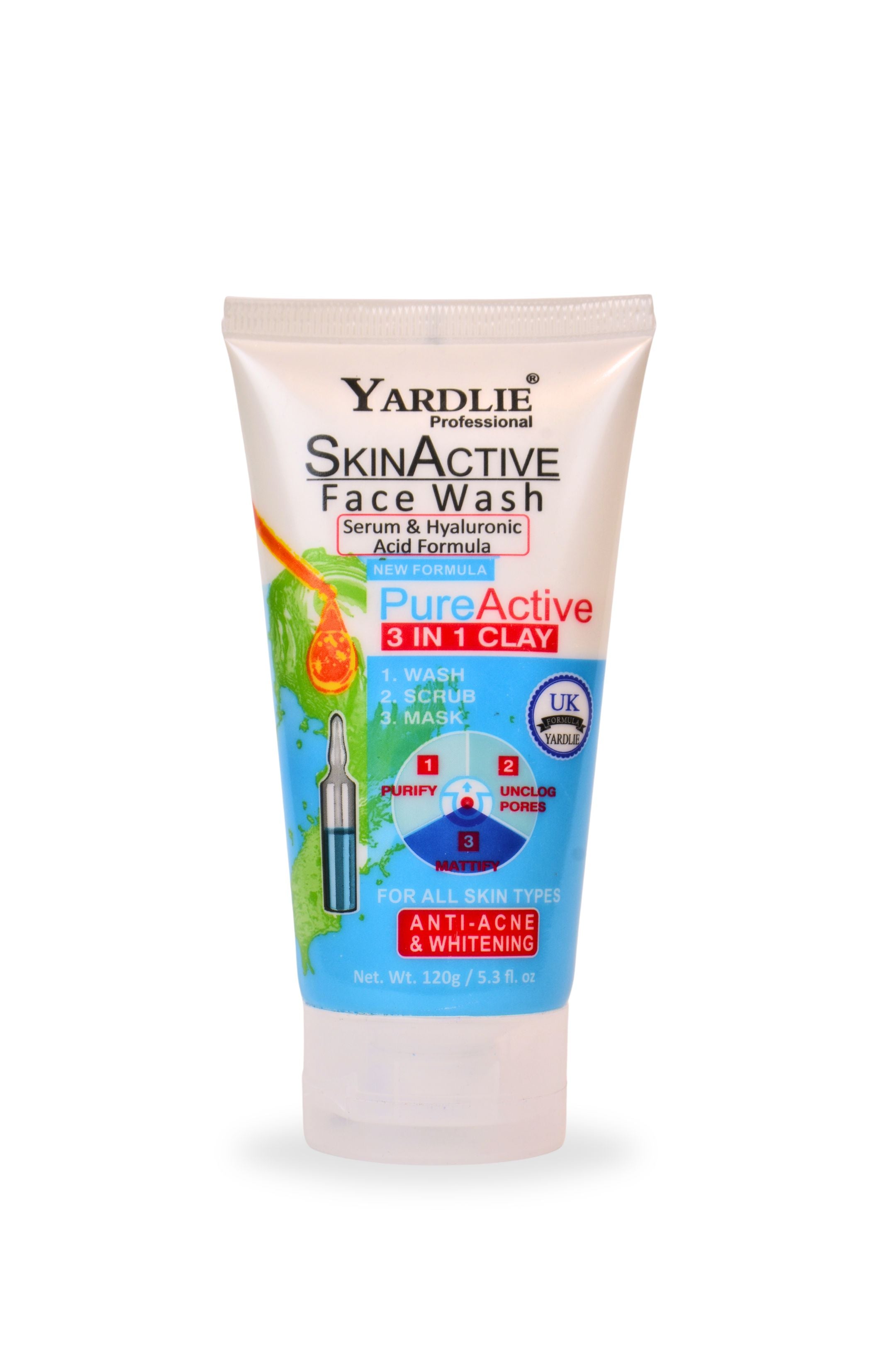 Yardlie Professional Skin Active Face Wash UK Based Formula 120ml