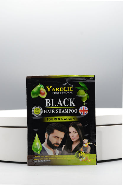 Yardlie Natural Black Hair Color Shampoo UK Based Formula Sachet 20ML.