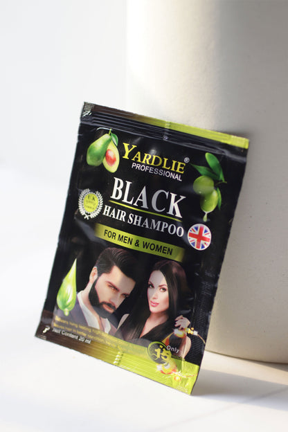 Yardlie Natural Black Hair Color Shampoo UK Based Formula Sachet 20ML.