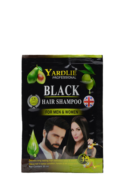 Yardlie Natural Black Hair Color Shampoo UK Based Formula Sachet 20ML.