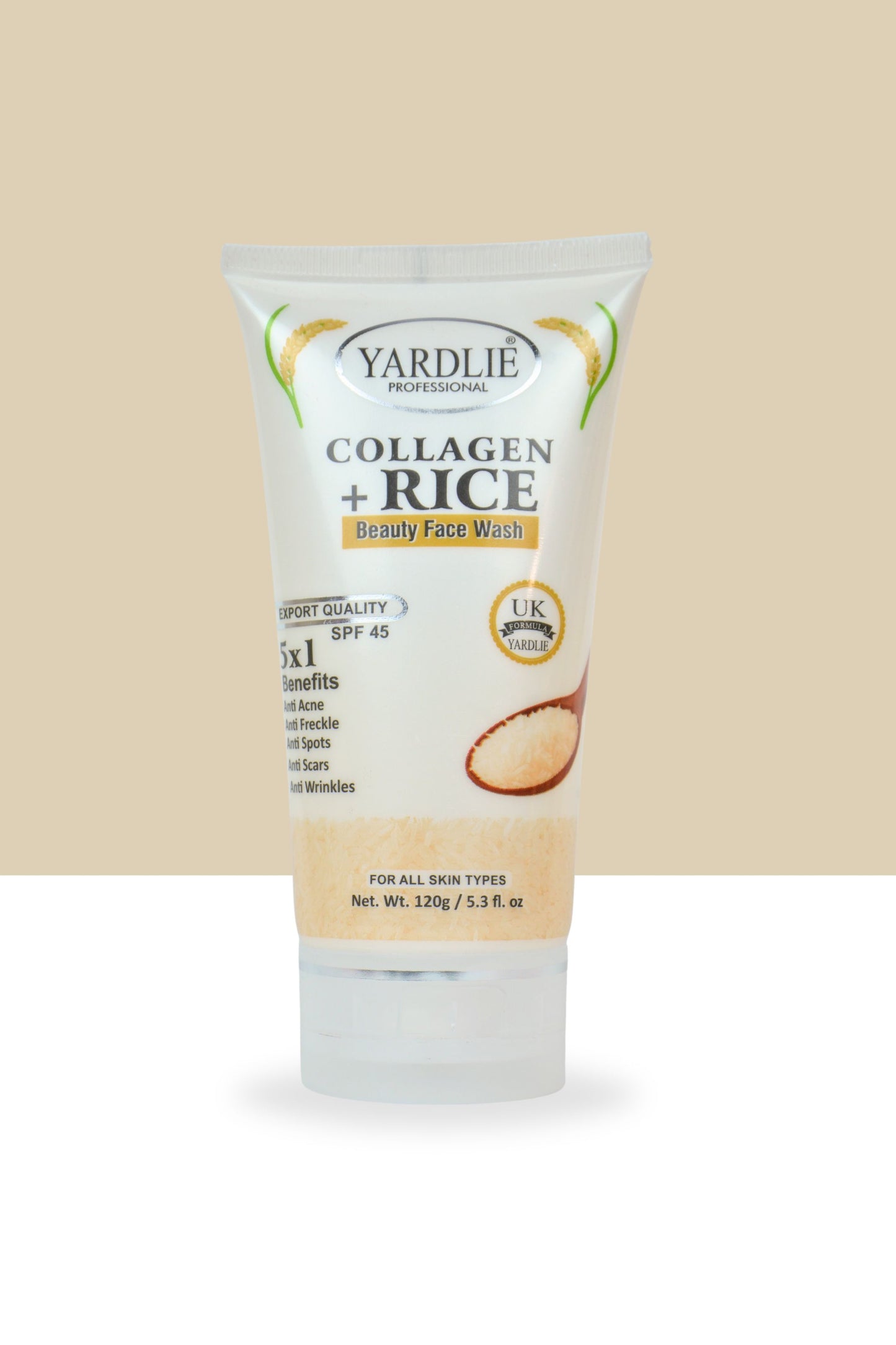 Yardlie Professional Collagen + Rice Beauty Face Wash 120ml.