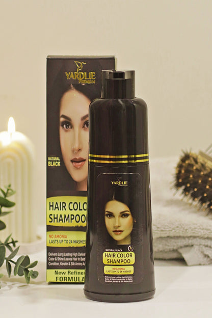 Yardlie Premium Natural Black Hair Color Shampoo UK Based Formula 200ml.