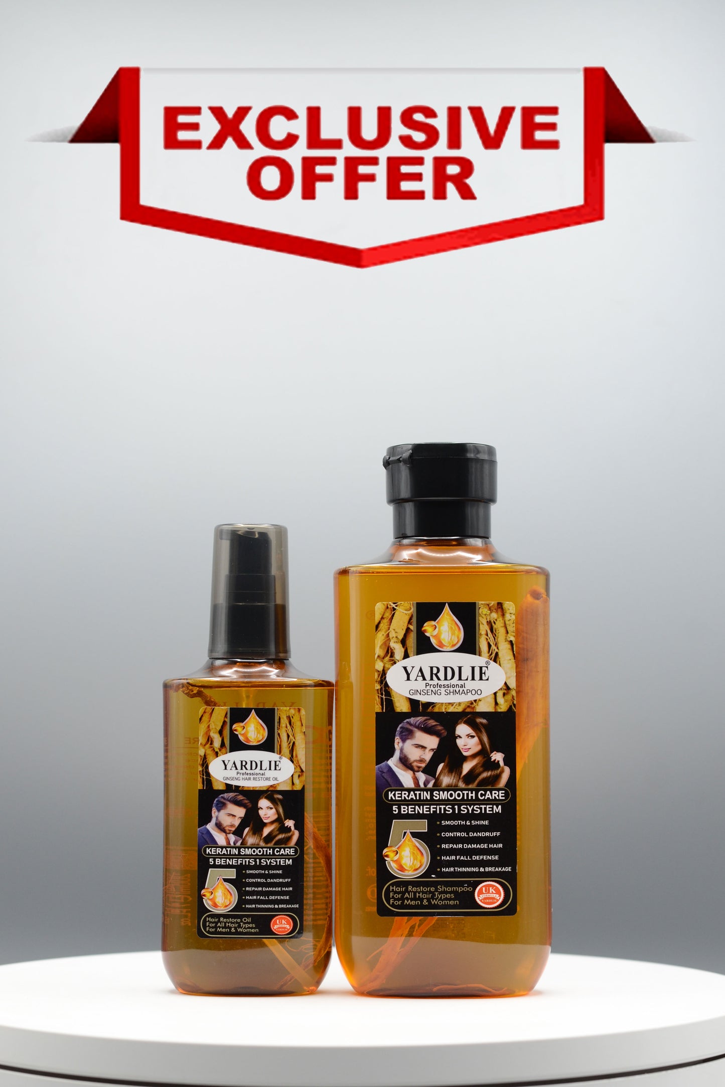 Yardlie Professional Ginseng Shampoo & Oil Anti Hair Loss Treatment.