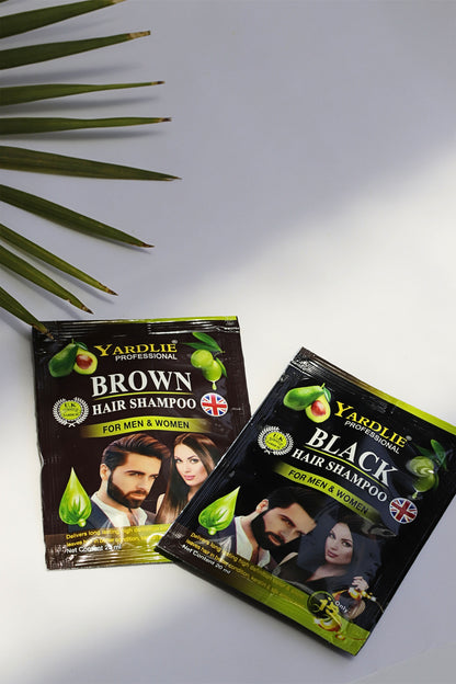 Yardlie Brown Hair Color Shampoo UK Based Formula Sachet 20ML.