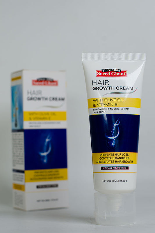 Saeed Ghani Hair Growth Cream with Olive Oil and Vitamin E 60ml for All Hair Types (Last Piece, Stock Clearance)