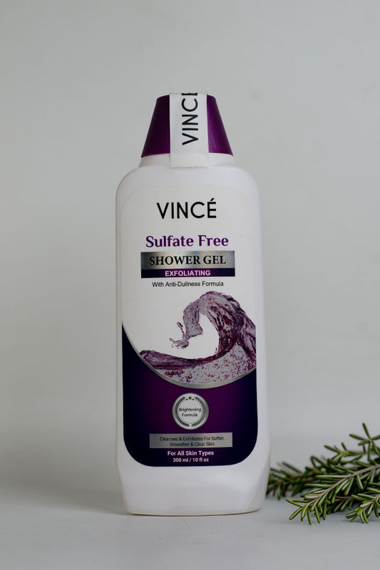 VINCÉ Sulfate Free Exfoliating Shower Gel 300ml for All Skin Types (Stock Clearance)