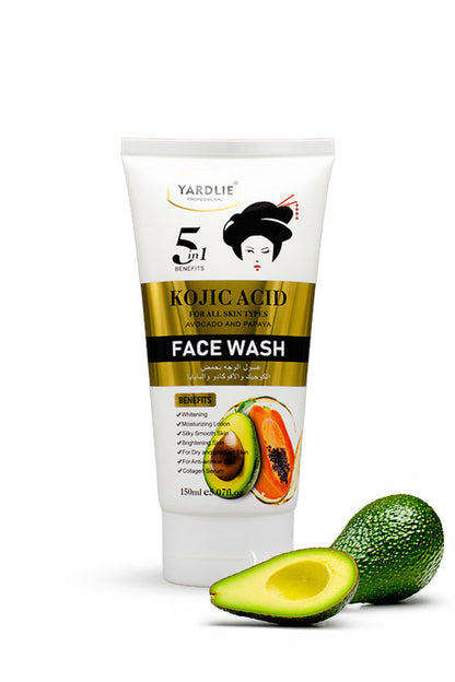Yardlie Kojic Acid Avocado and Papaya Face Wash 150ml pack front