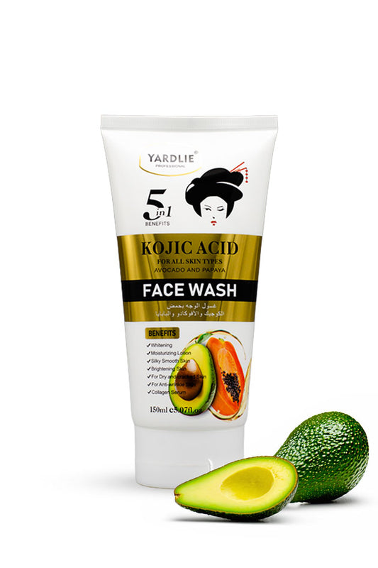 Yardlie Kojic Acid Avocado and Papaya Face Wash 150ml pack front