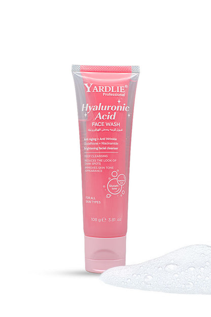 Yardlie Professional Hyaluronic Acid Face Wash with Niacinamide and Glutathione 108g brightening facial cleanser