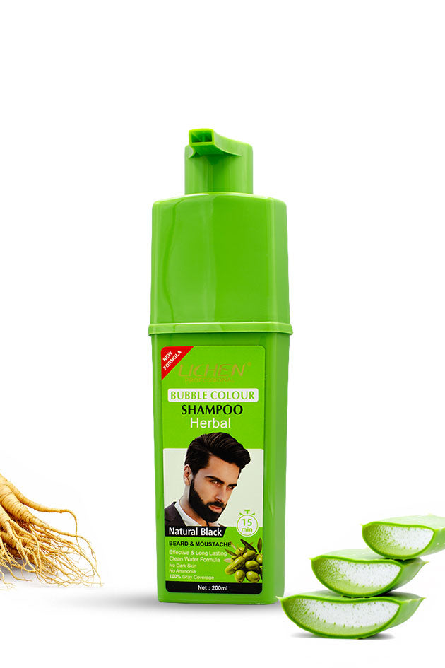 Lichen Bubble Colour Shampoo Natural Black Beard 200ml Pakistan