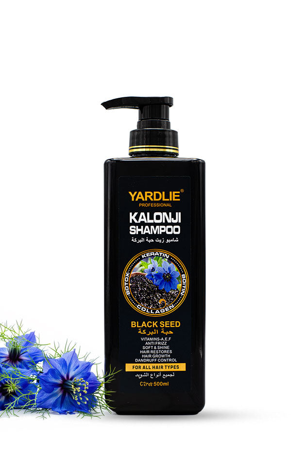 Yardlie Professional Kalonji Black Seed Shampoo with Keratin and Collagen 500ml pump bottle