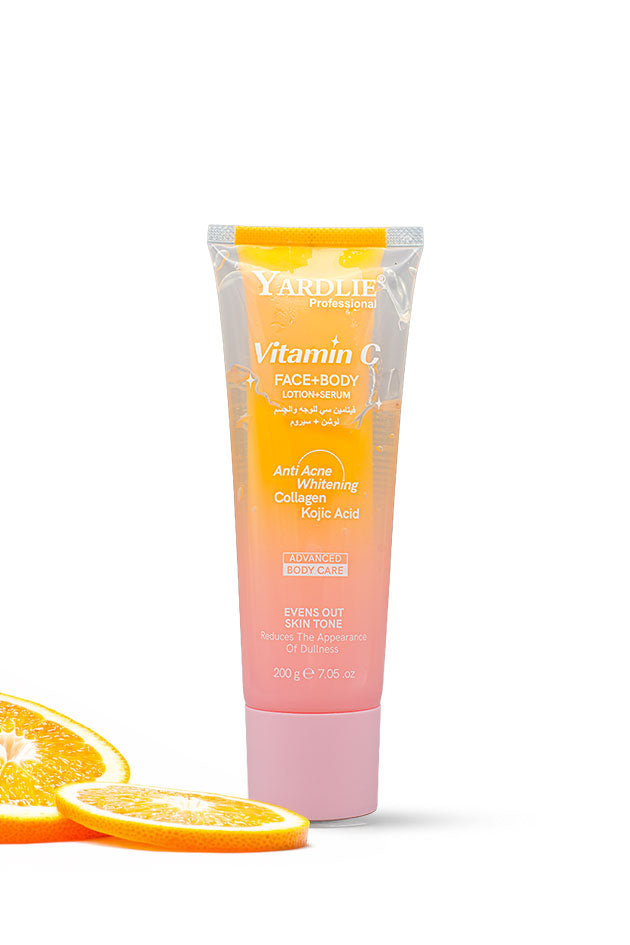 Yardlie Professional Vitamin C Face and Body Lotion Serum with Collagen and Kojic Acid 200g dual tube
